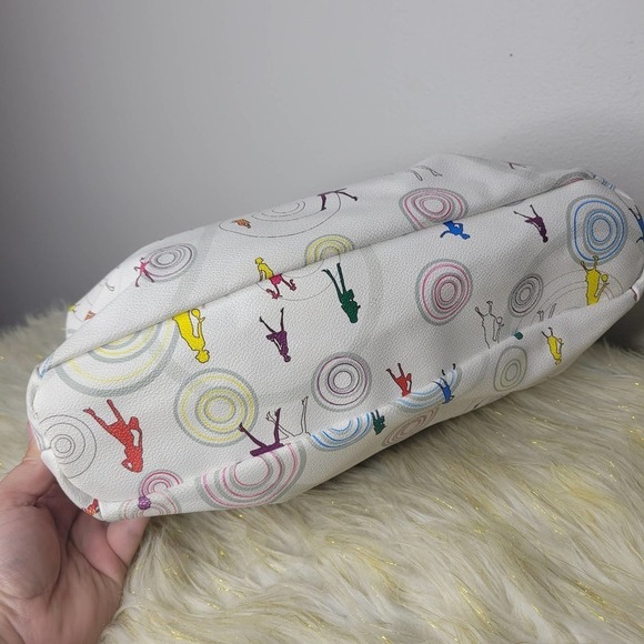 Junior Drake Love JD White Leather Novelty Print Shoulder Bag - Picture 8 of 15